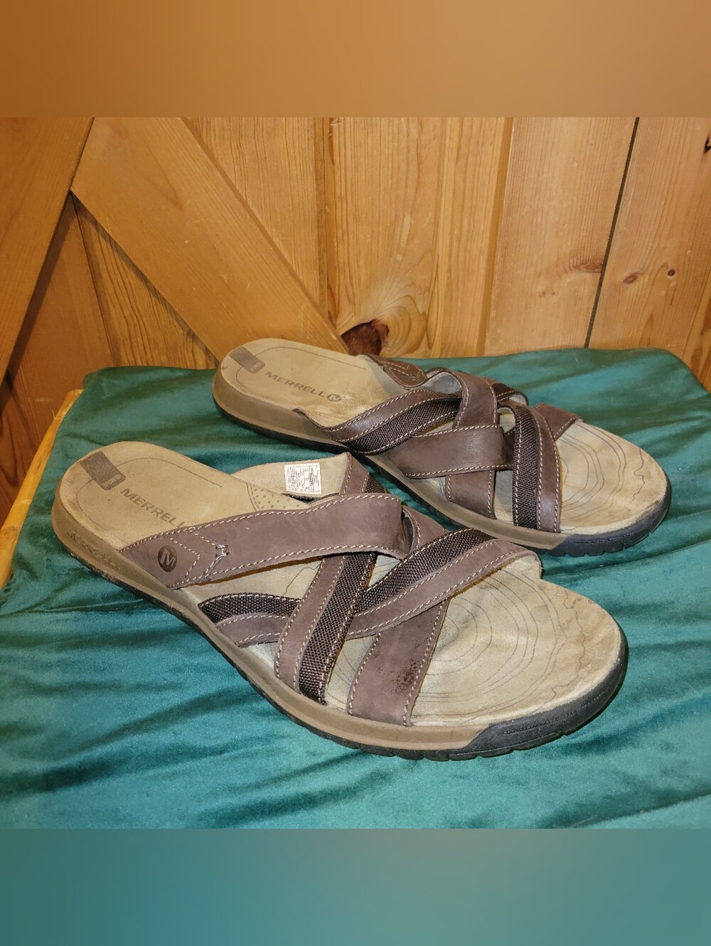 Merrell Traveler Tilt Men's Cross Slide Sandals J62215 Espresso Brown Size 13